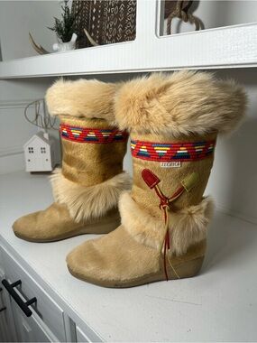 Vintage Tecnica Moon Boots Women US 8.5 EU39 Italian Apres Ski Shearling Rare
